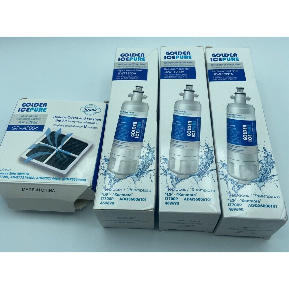 Golden IcePure Water And Air Filter Fit For LG LT700P ADQ36006101 RWF1200A 3 Pk